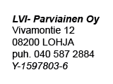 LVI- Parviainen Oy yhteystiedot